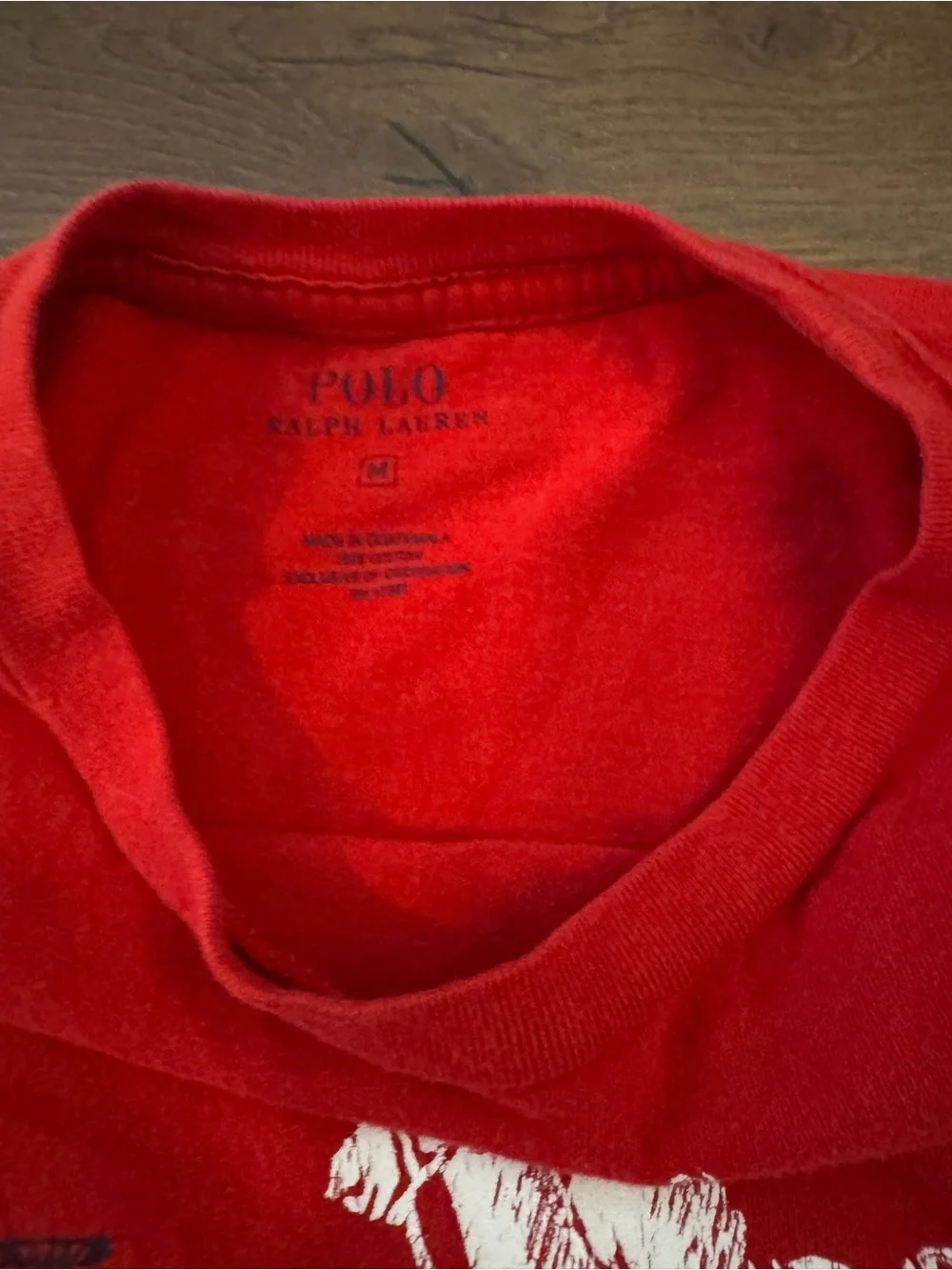 Ralph Lauren Red Long-Sleeve Tee with White Polo Player Graphic